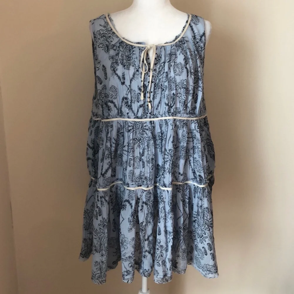 Free People Sundown Nightie Mini Dress Blue - Picture 5 of 16